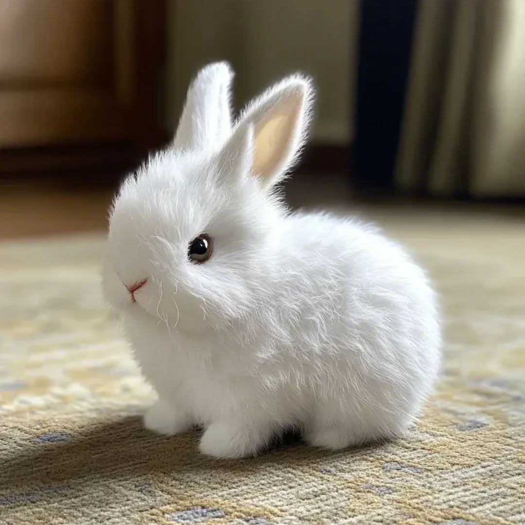 Soft animated plush bunny toy for kids, delightful interactive playmate with realistic motion & sound.