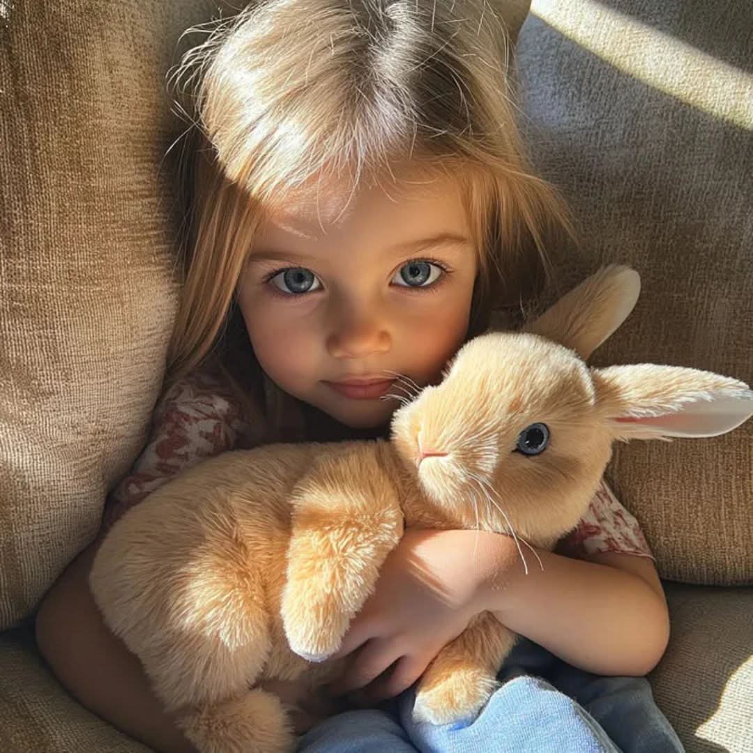 Soft animated plush bunny toy, an interactive children's playmate with realistic movements & sounds.