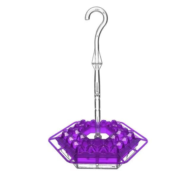 Pest-free outdoor hanging hummingbird feeder for garden decor, attracting wildlife and backyard birds.