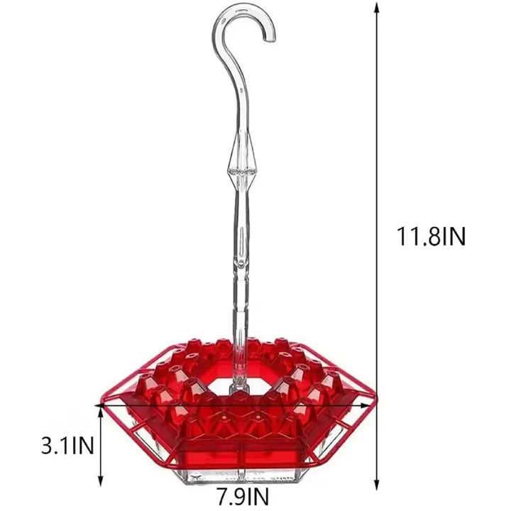 Secure outdoor hanging hummingbird feeder, ant-proof design attracts backyard birds to your garden.