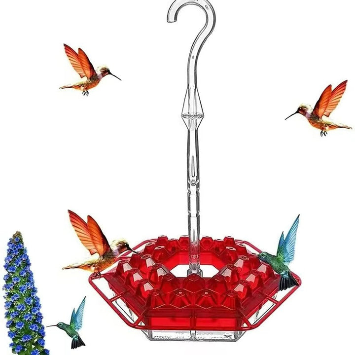 Easy clean, ant-proof outdoor nectar feeder for hanging, great for attracting hummingbirds to any garden.