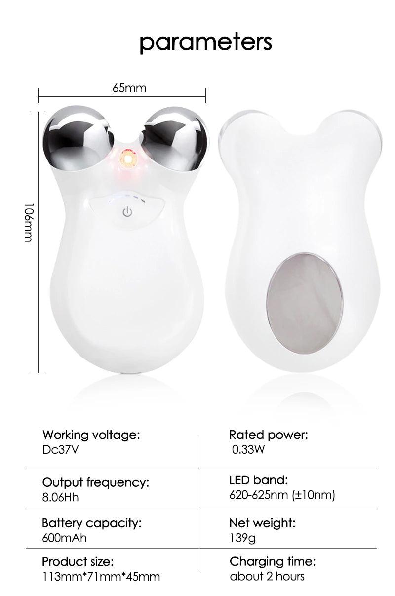 Rechargeable anti-aging microcurrent device, a must-have beauty tool for daily skin care routine.