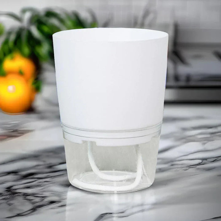 Efficient self-watering flower pot ensuring automatic hydration for vibrant indoor and outdoor gardens.
