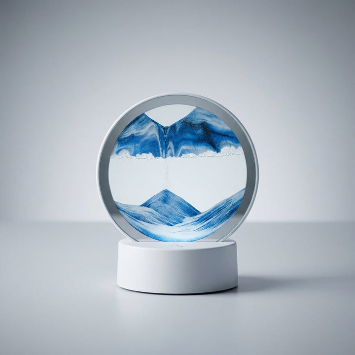 Unisex Dynamic LED Sand Art Lamp, AquaDrift, intricate sand patterns, stress relief home decor