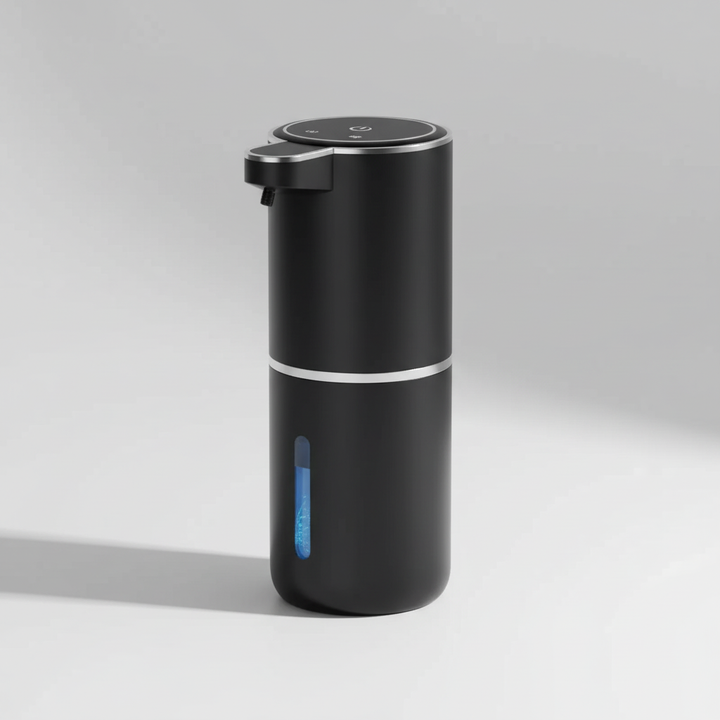 Close-up of AquaFoamer touchless foam soap dispenser, active sensor, perfect for bathroom & kitchen