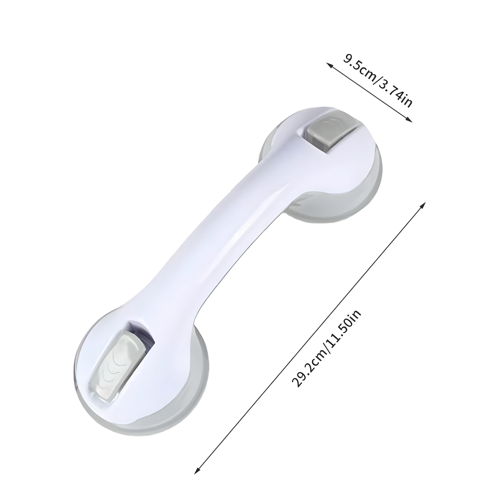 Prevent falls with AquaGrip bathroom safety grab bar. Reliable suction support for elderly and mobility assistance.