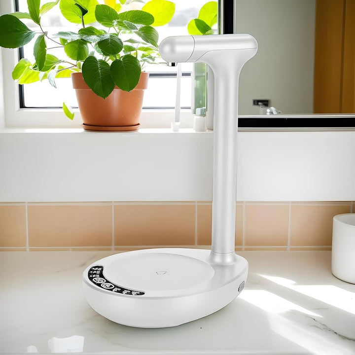 Portable Aqualis electric water pump for 5-gallon bottles, ensures convenient hydration.