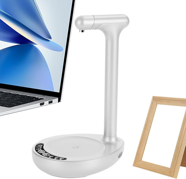 Aqualis electric desktop water pump, compatible with standard 5-gallon water bottles.
