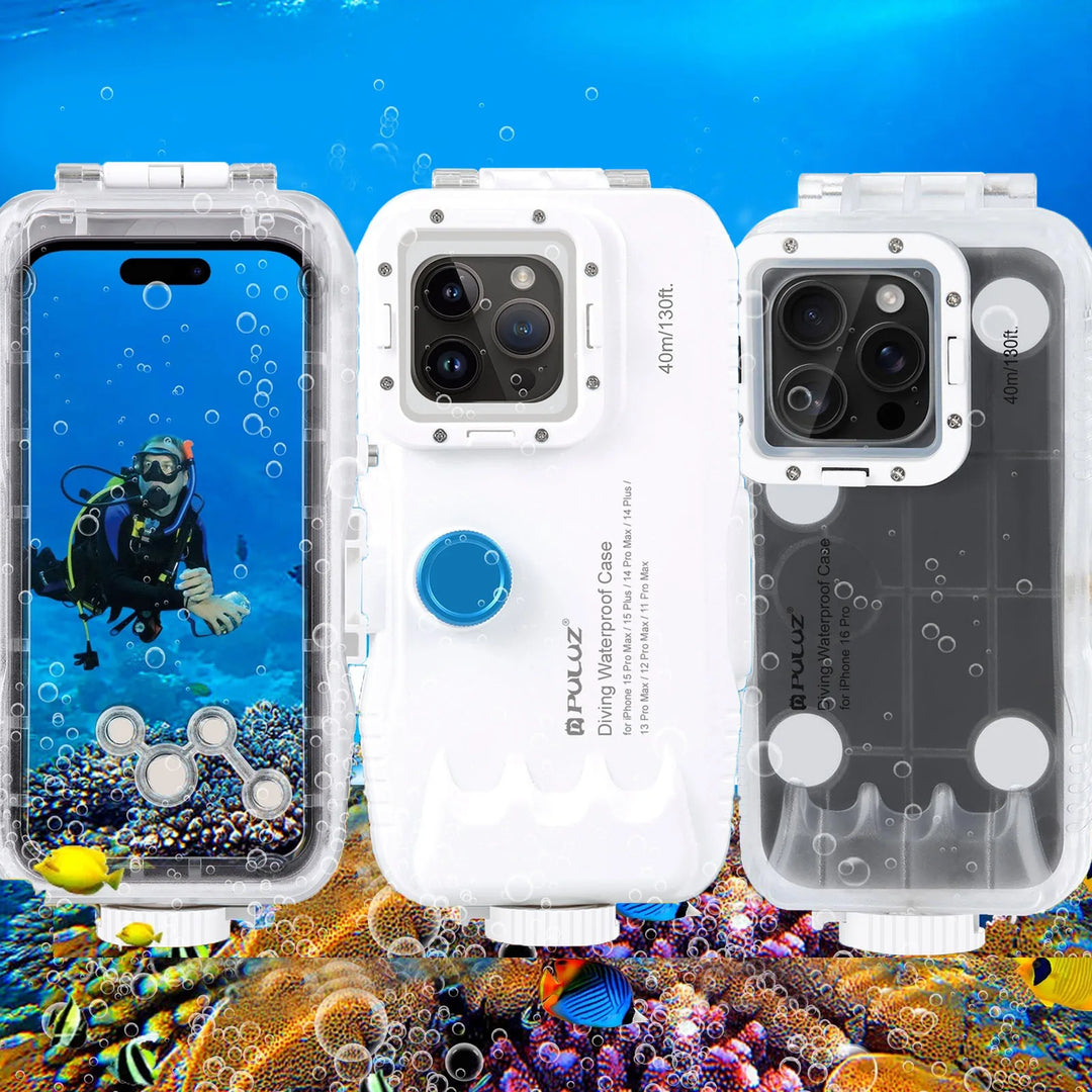 Universal iPhone waterproof diving case with touch control for snorkeling & water sports.