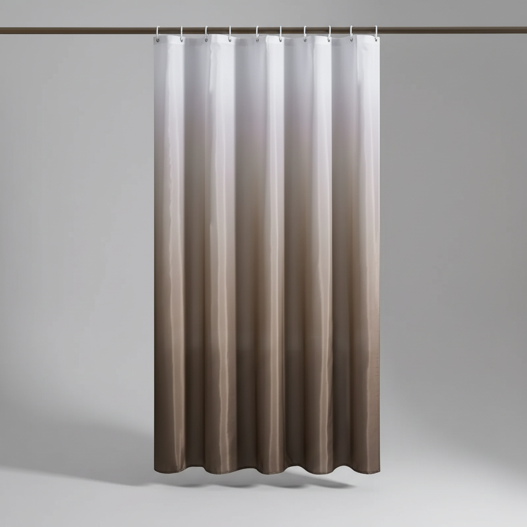 Polyester AquaVeil shower curtain featuring a unique gradient design, waterproof and easy care home improvement