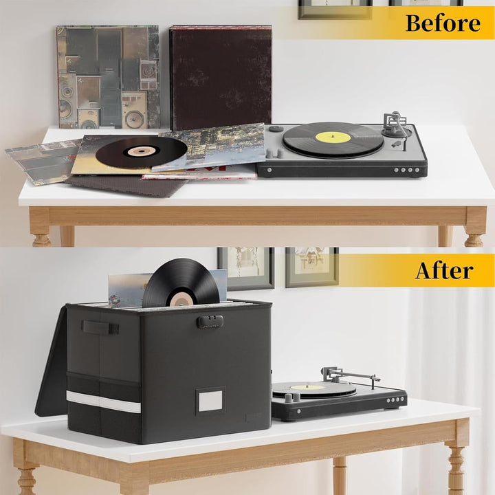 Arcion fireproof record storage case, a waterproof solution for home media organization.