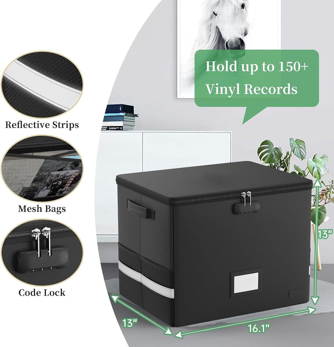 Arcion fireproof waterproof document safe and record storage for 12-inch vinyl albums.