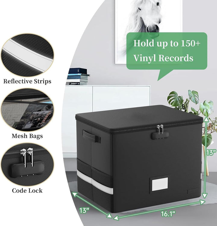 Arcion fireproof waterproof document safe and record storage for 12-inch vinyl albums.