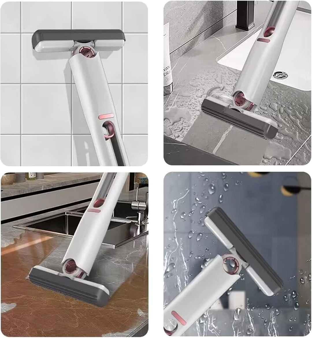 Arivon mini mop standing upright, showcasing its compact size for easy storage in small spaces