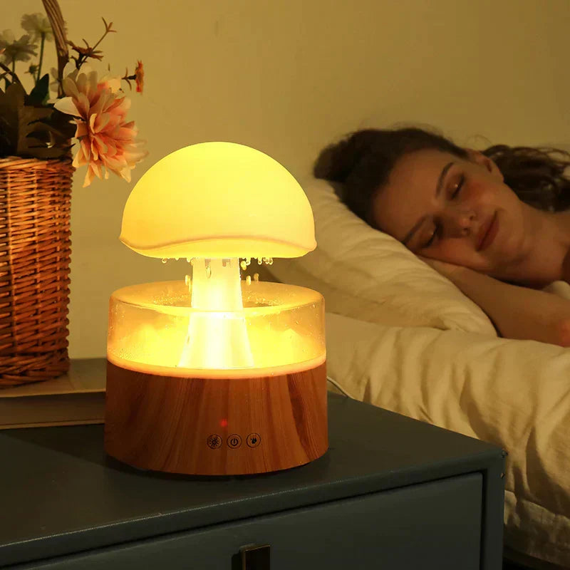 AromaGlow ultrasonic diffuser, humidifier & LED night light, creating calming ambiance & improving air.