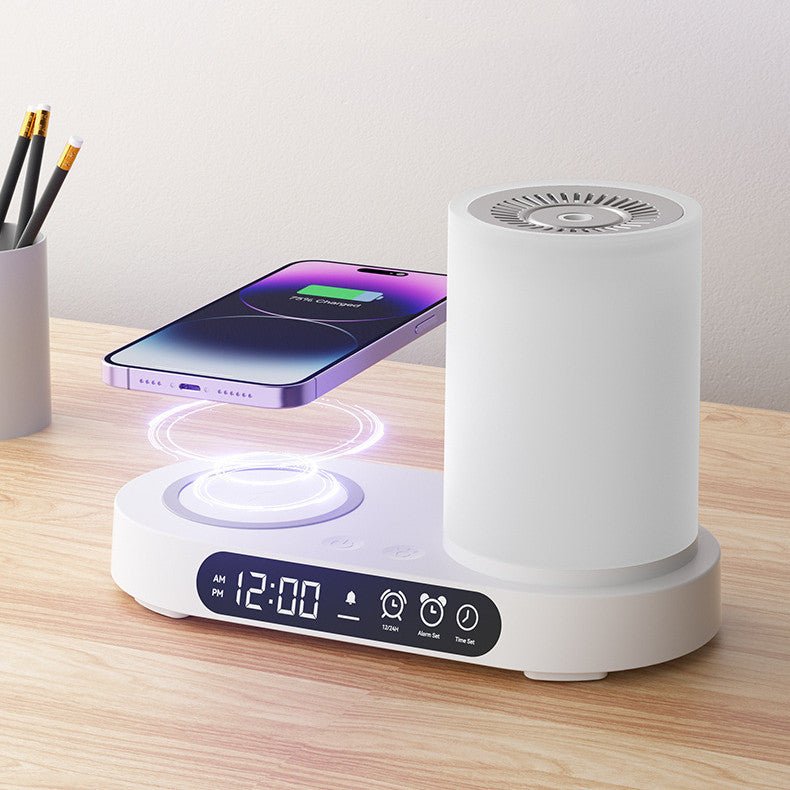 Modern AromaGlow essential oil diffuser & humidifier for home & office. Improves air quality and promotes relaxation.