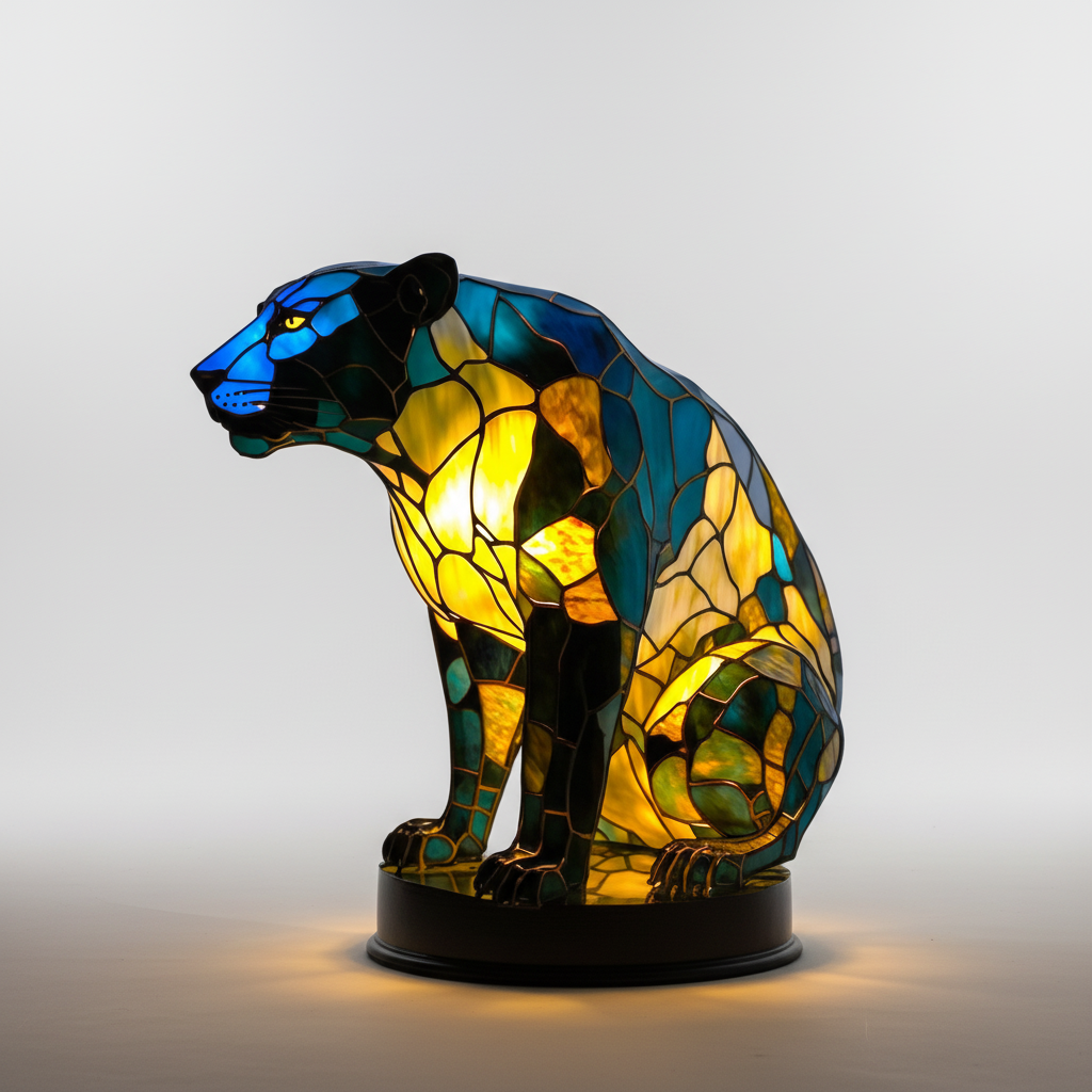 Elegant animal lamp, elephant statue base, ideal for decorative lighting and mood setting