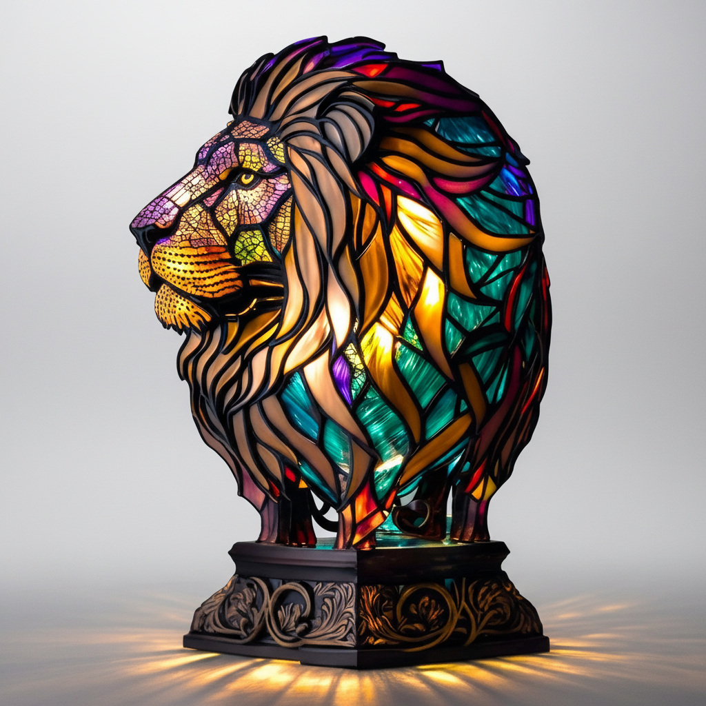 Stylish animal table lamp, gold elephant, white shade, unique decorative lighting fixture