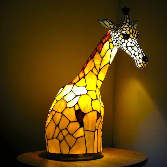 Stained glass animal lamp, a unique gift for those who appreciate artistic homelighting.