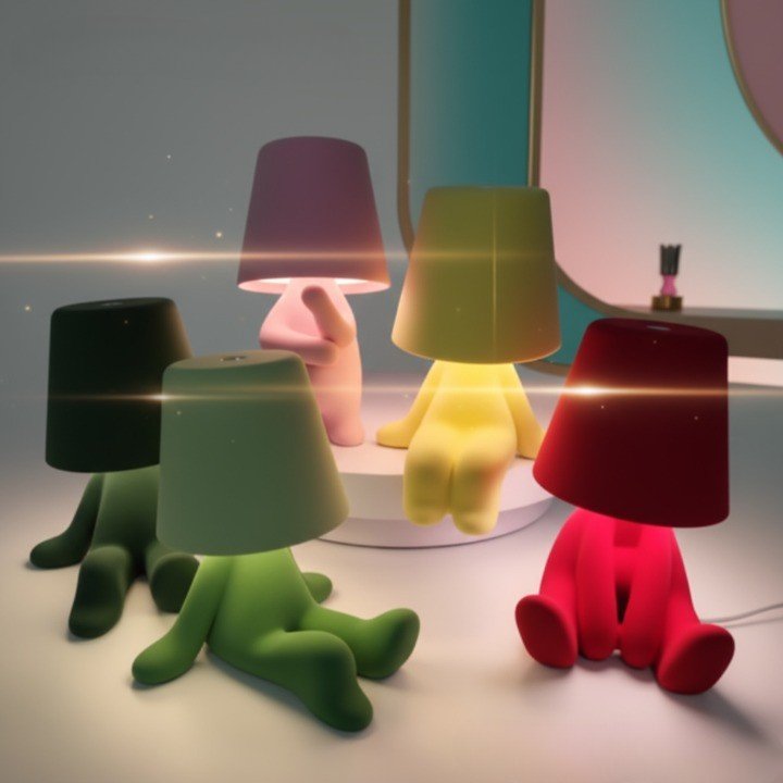 Rechargeable human figure LED table lamp. Perfect for contemporary desk & ambient room lighting.