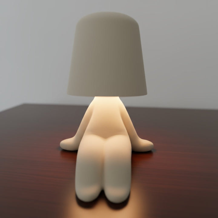 Modern artistic human figure LED lamp. Rechargeable, great for creative desk & room lighting.