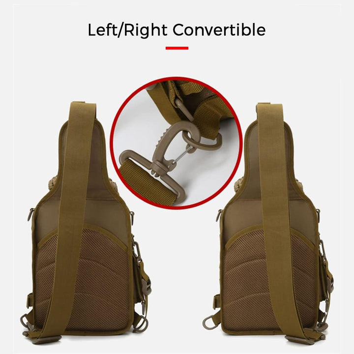 Arvion fishing tackle sling, water-resistant material, ideal for angling, hiking, and camping.