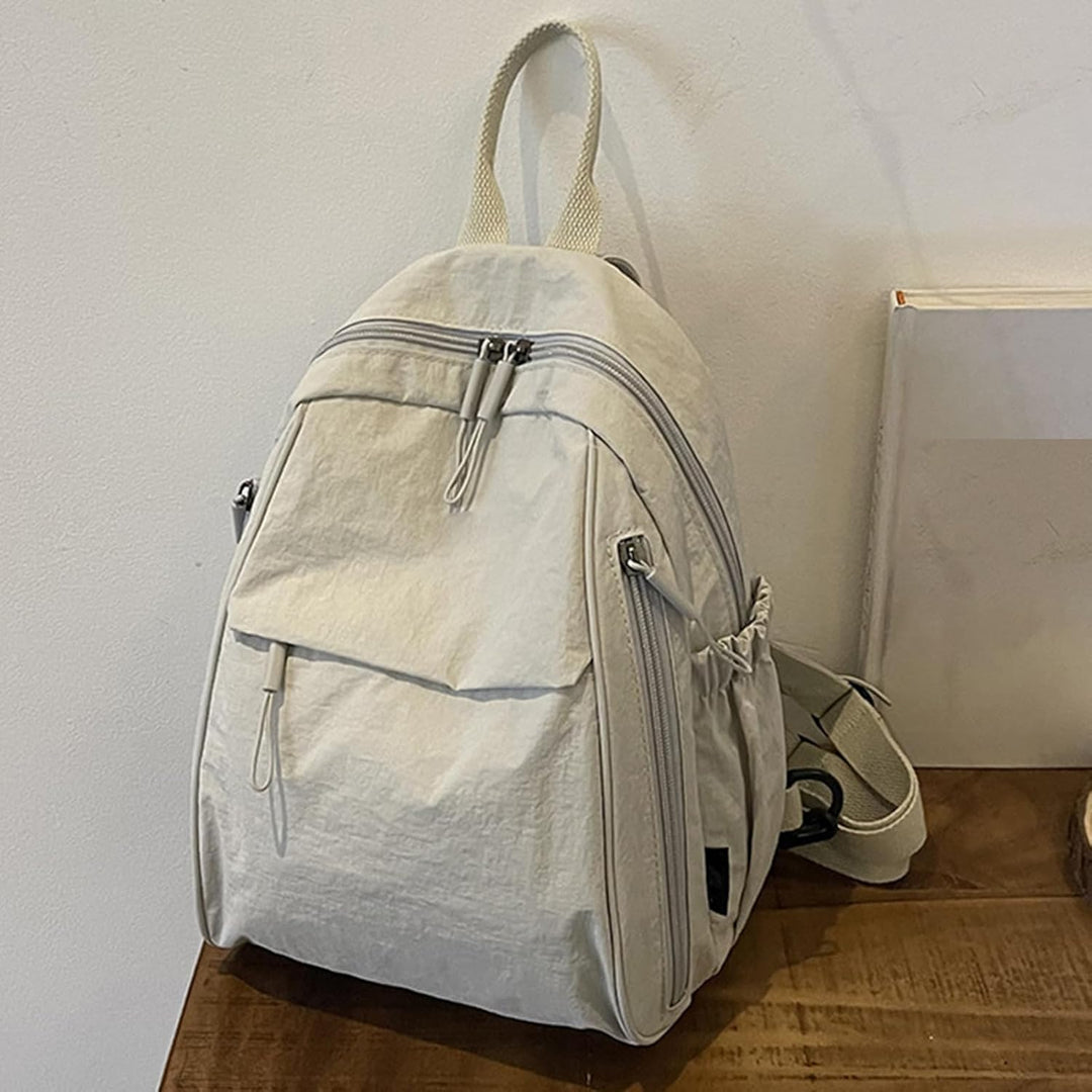 Arvion casual waterproof schoolbag, made of high-quality nylon, close-up of zipper pull