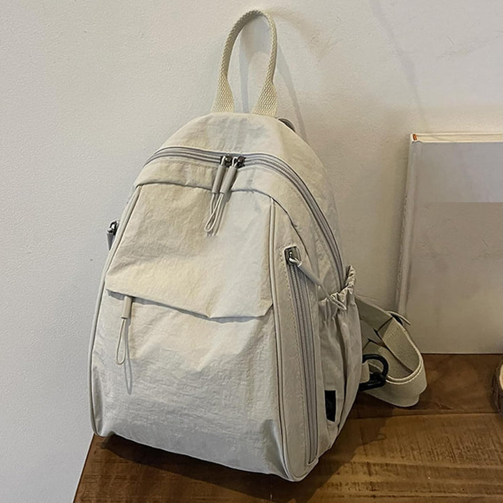 Arvion casual waterproof schoolbag, made of high-quality nylon, close-up of zipper pull