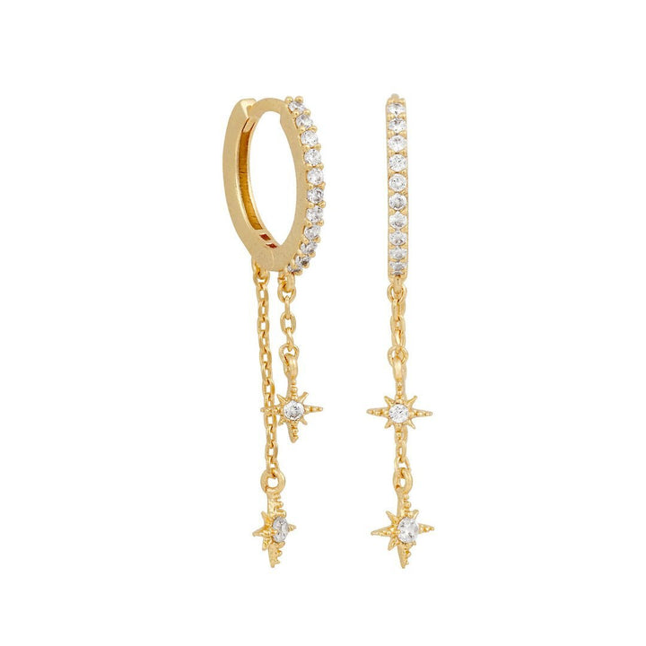 Women's Celestial Star Hoop Earrings, Betoverende Sterrenlicht design, fashion jewelry, hypoallergenic