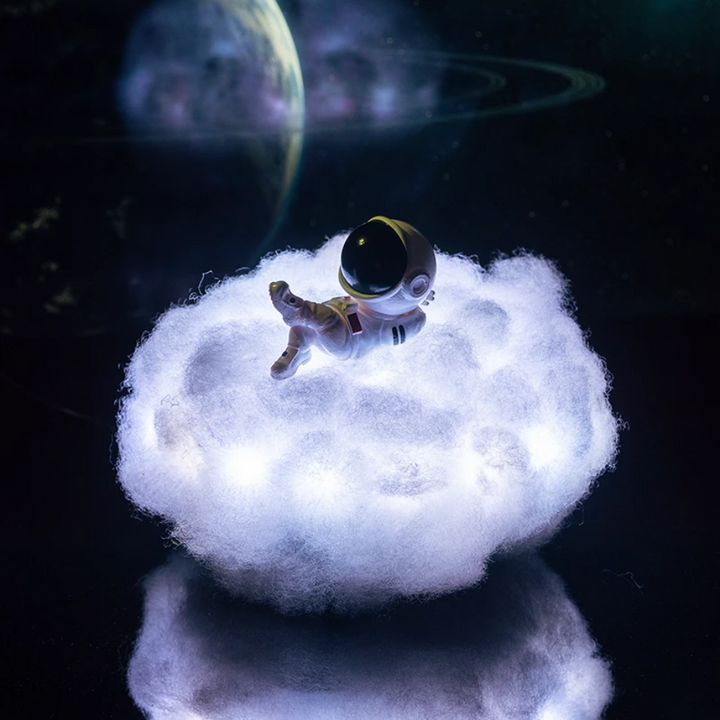 Astronaut Cloud Lamp LED night light with remote, perfect for space-themed room decor