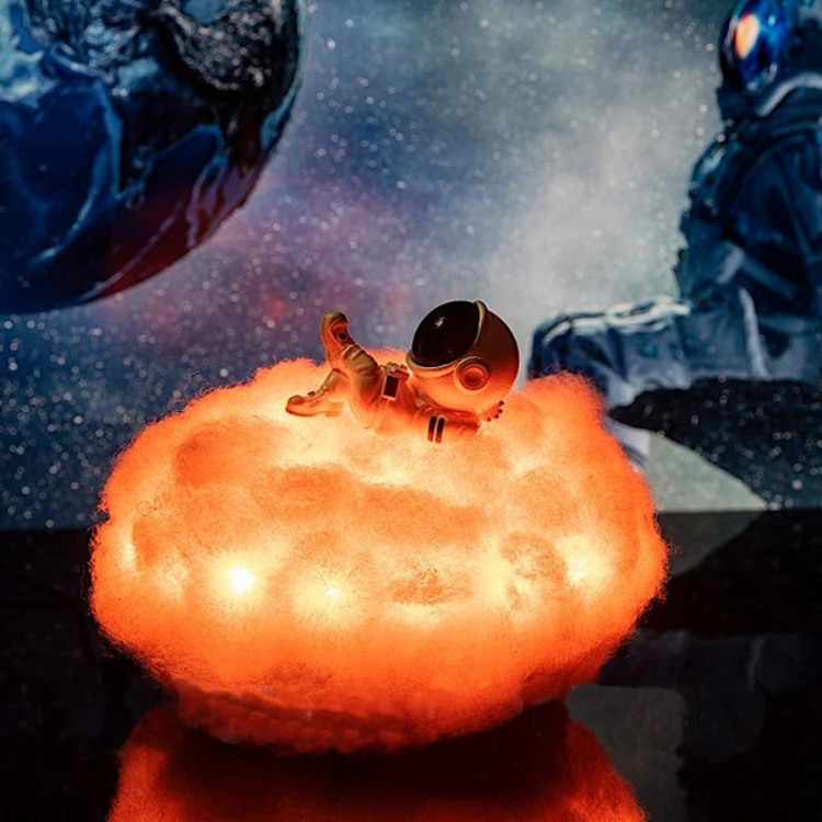 Space-themed Astronaut Cloud Lamp, an LED night light with remote control, ideal room decor
