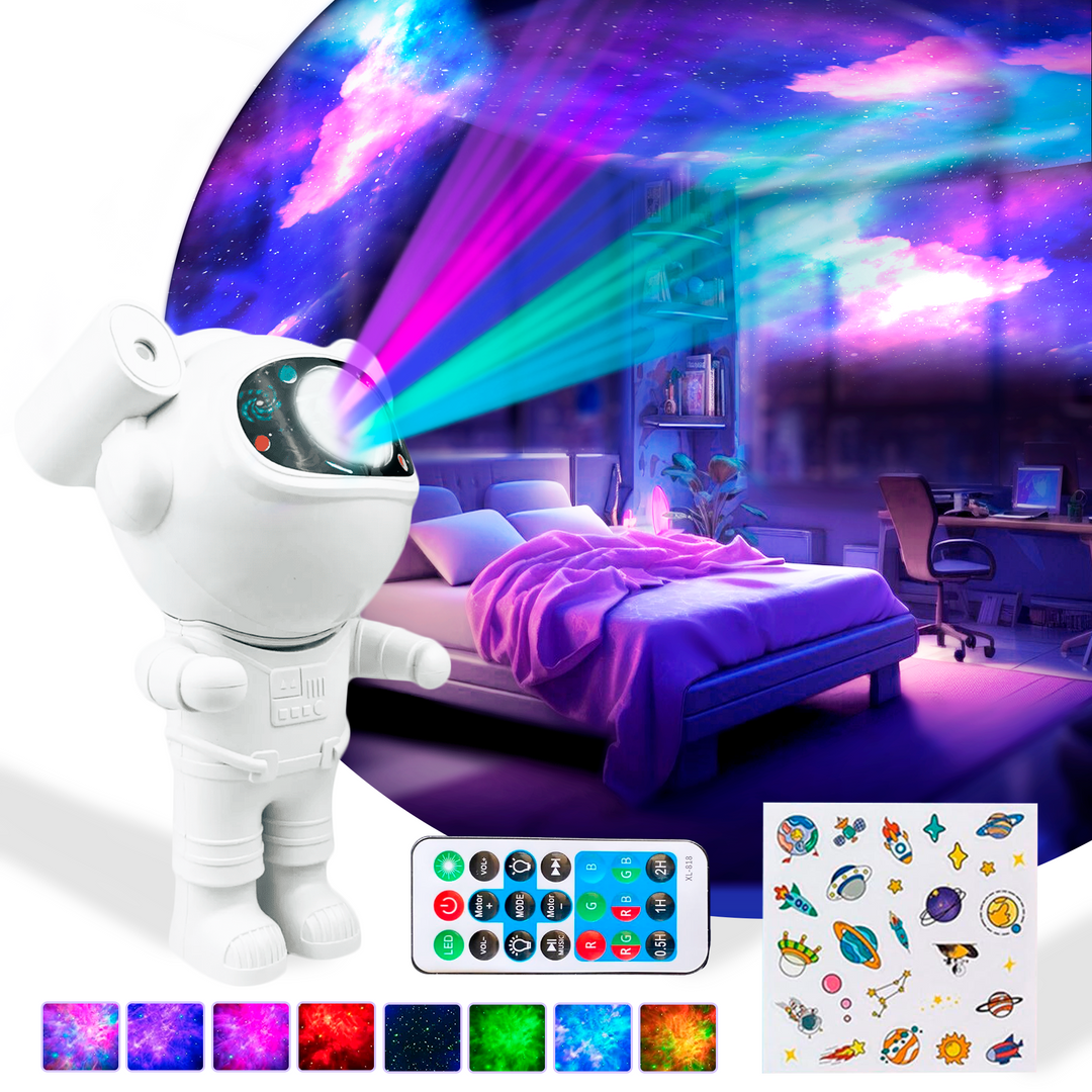 Unique astronaut galaxy projector, a cool space gift for home decor & night light.