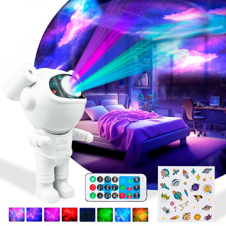 Unique astronaut galaxy projector, a cool space gift for home decor & night light.