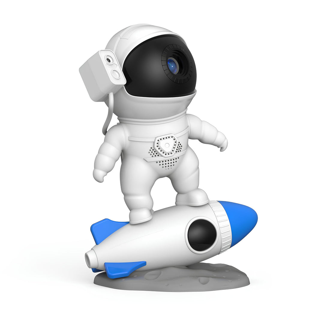 Versatile astronaut projector lamp, showcasing various colorful galaxy and star patterns.