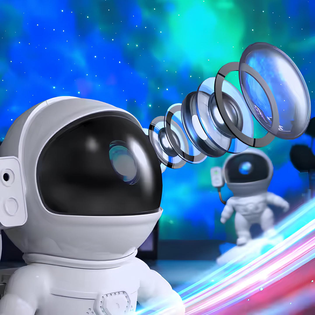 AstroGlow Astronaut Lamp, a unique gift idea offering mesmerizing starry night and nebula projections.