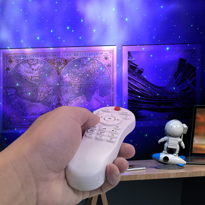 Space lamp astronaut, creating a tranquil atmosphere with its starry sky and nebula projection light.
