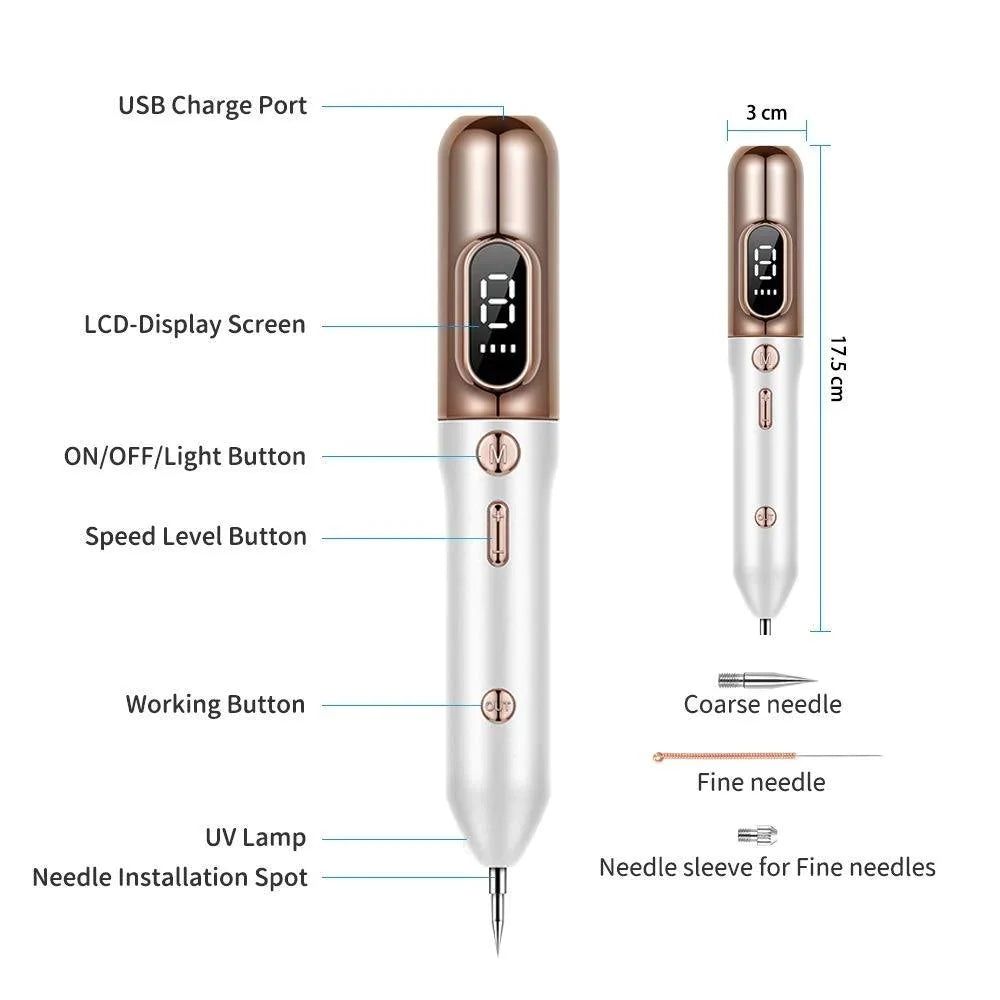 Compact at-home plasma pen for DIY mole & wart removal. Professional facial treatment results in your own home.