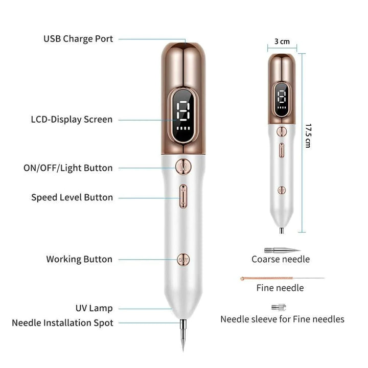 Compact at-home plasma pen for DIY mole & wart removal. Professional facial treatment results in your own home.
