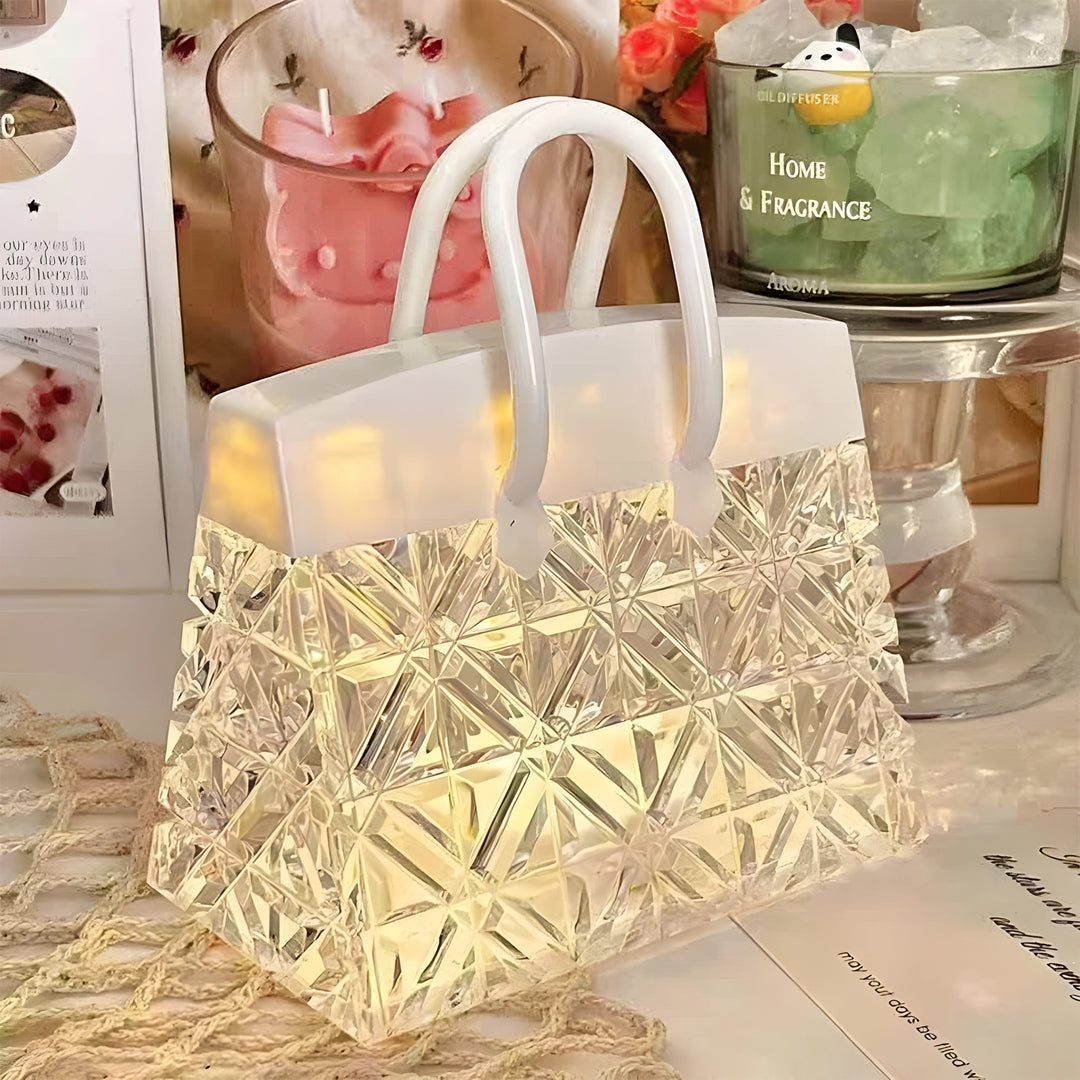Modern Aurabell LED table lamp, handbag design, ideal for accent lighting and home decor