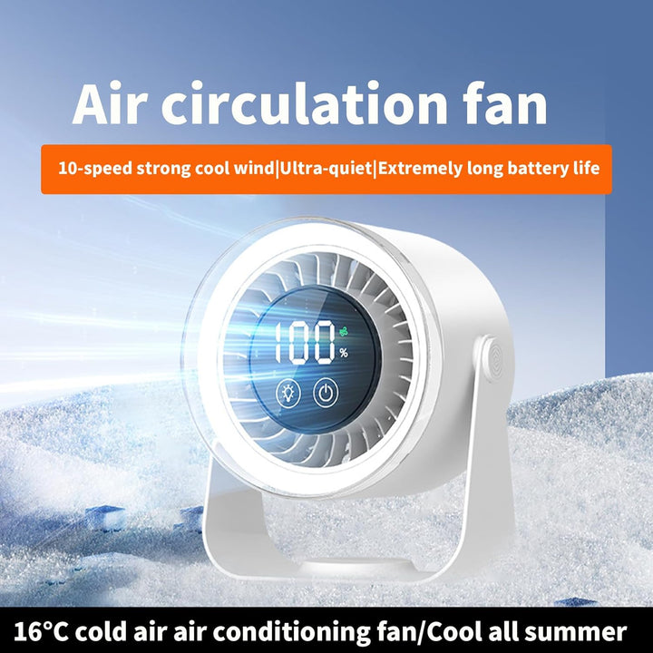 Dorm room essential: Auralis quiet desk fan, USB rechargeable for convenient personal cooling