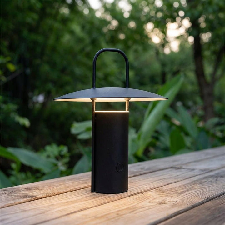 AuraPorto rechargeable LED lantern, modern design, patio lighting, wireless.