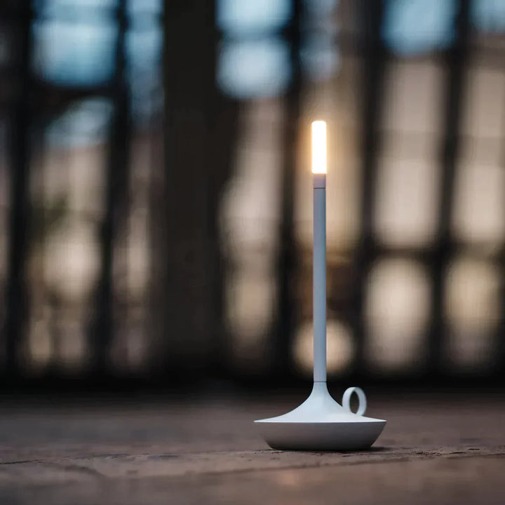 Aurelia modern dimmable LED table lamp with a minimalist design, perfect for home decor.