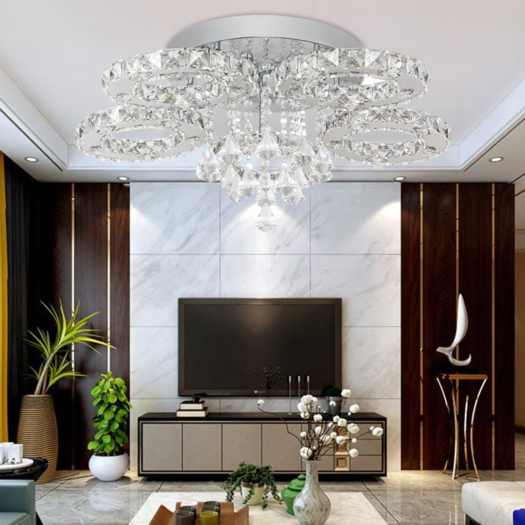 Modern Aurellin crystal LED ceiling light, perfect for elegant home decor