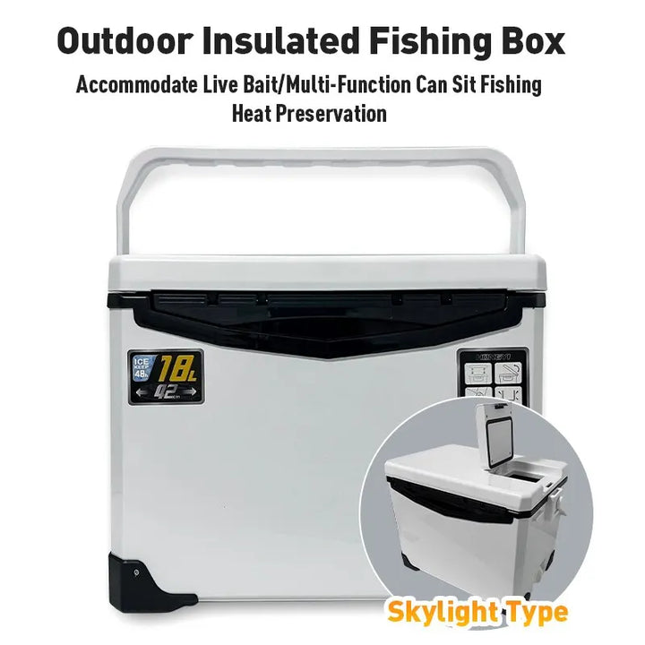 Detail of the air vents on the Auren insulated fishing cooler, crucial for bait storage and freshness.