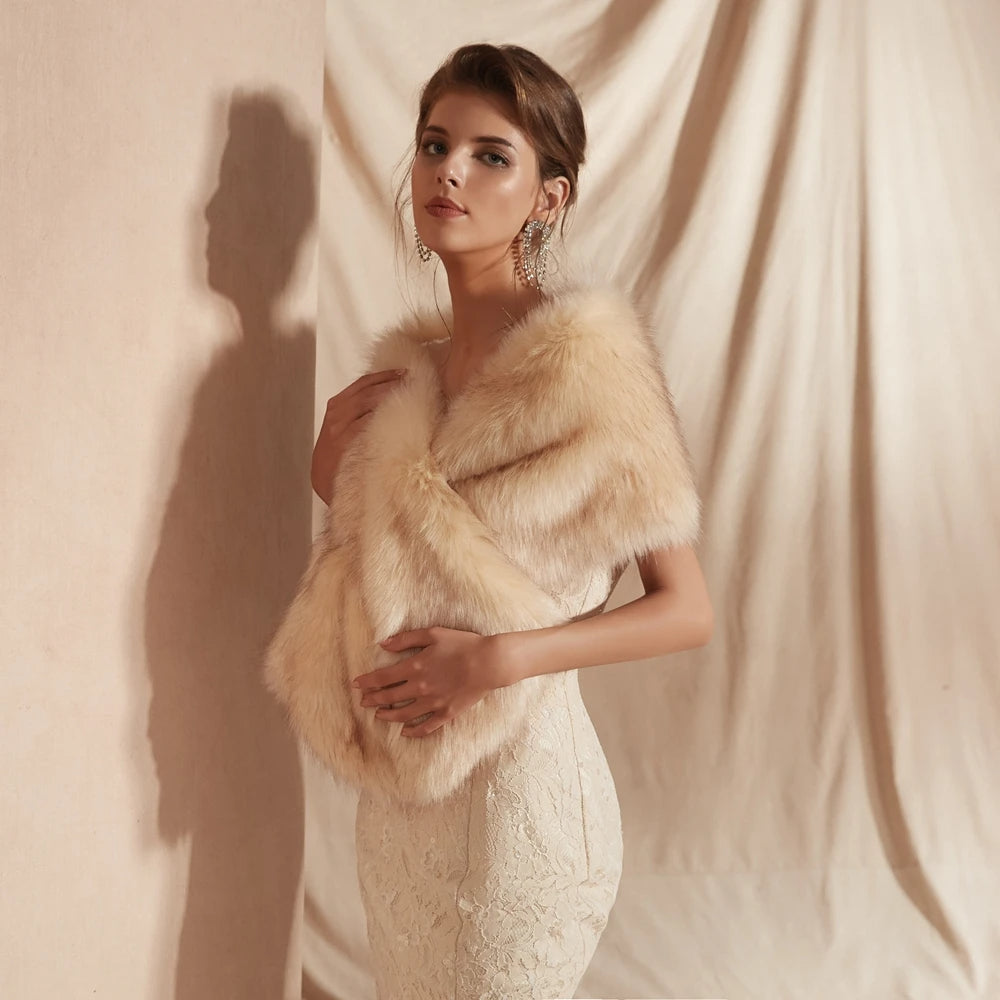 Luxury Evening Shawl: Women's elegant Aurora plush wrap, perfect for adding a touch of sophistication to formal attire.