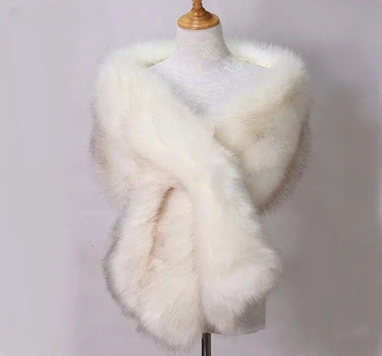 Cozy Elegant Shawl: Women's Aurora plush wrap, perfect for adding soft luxury, warmth, and style to any winter or evening look.