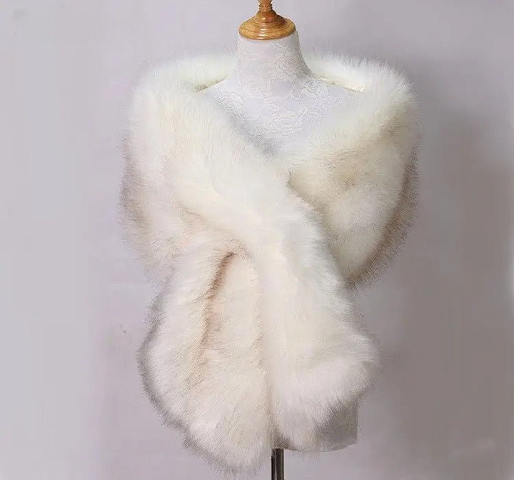 Cozy Elegant Shawl: Women's Aurora plush wrap, perfect for adding soft luxury, warmth, and style to any winter or evening look.