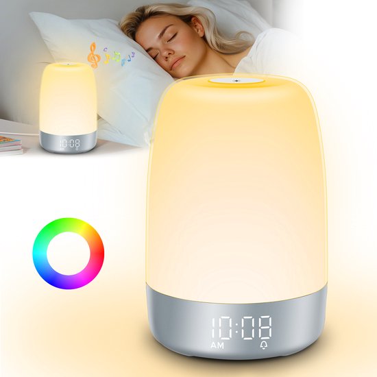 Aurora Smart Wake-Up Light with natural sunrise simulation & relaxing sounds for better sleep.