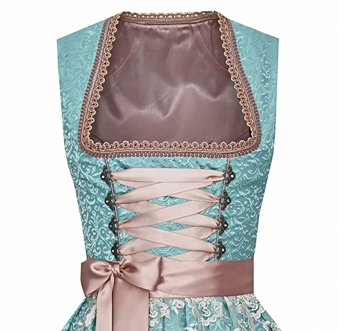 Authentic Bavarian Dirndl dress for women, perfect Oktoberfest outfit. Traditional midi with festive details.