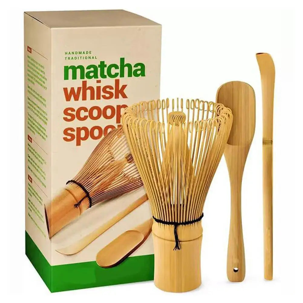 Premium authentic matcha tea set, perfect eco-friendly gift for tea lovers, including bamboo whisk and tools.
